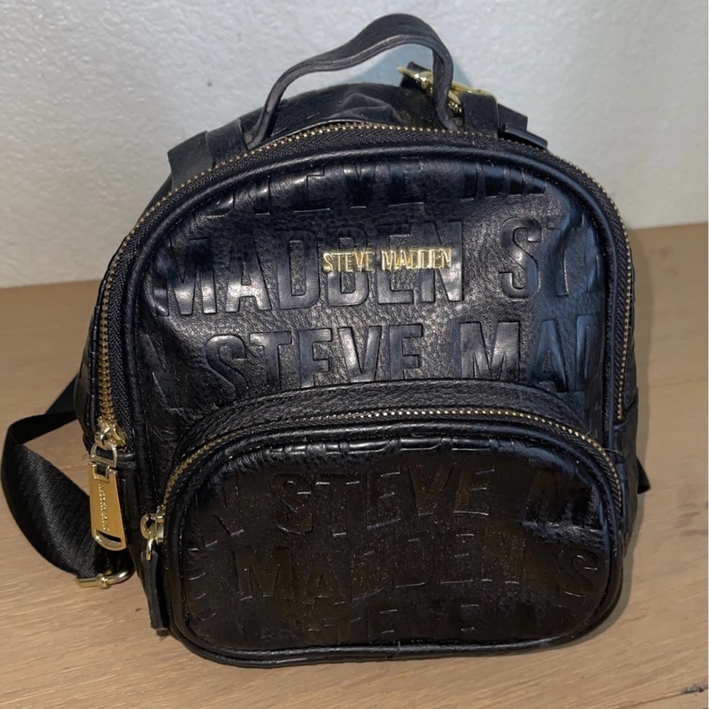 Steve Madden black mini backpack womens